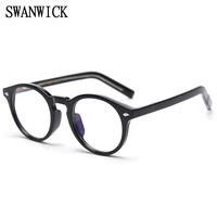 swanwick vintage round glasses frame optical eye glasses frame for men black yellow grey birthday gift accessories clear lens
