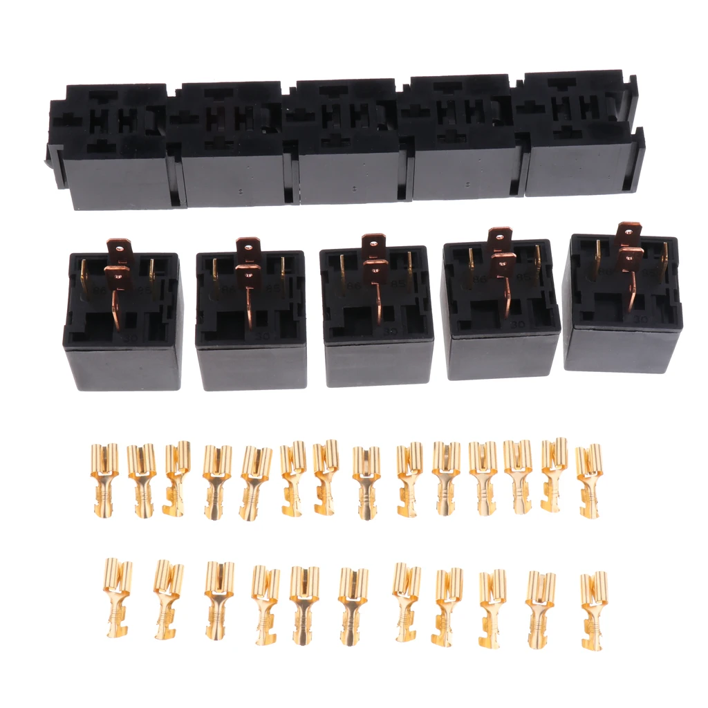 5pcs 80A 5 Pin General Purpose Relay Socket Holder Car Light Alarm Control | Автомобили и мотоциклы