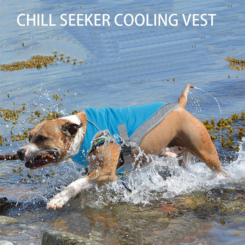 

Summer Pet Clothes Chill Seeker Cooling Dog Vests For Large Small Dogs Rainbow Color Cool French Bulldog Vest Outdoor Excursion