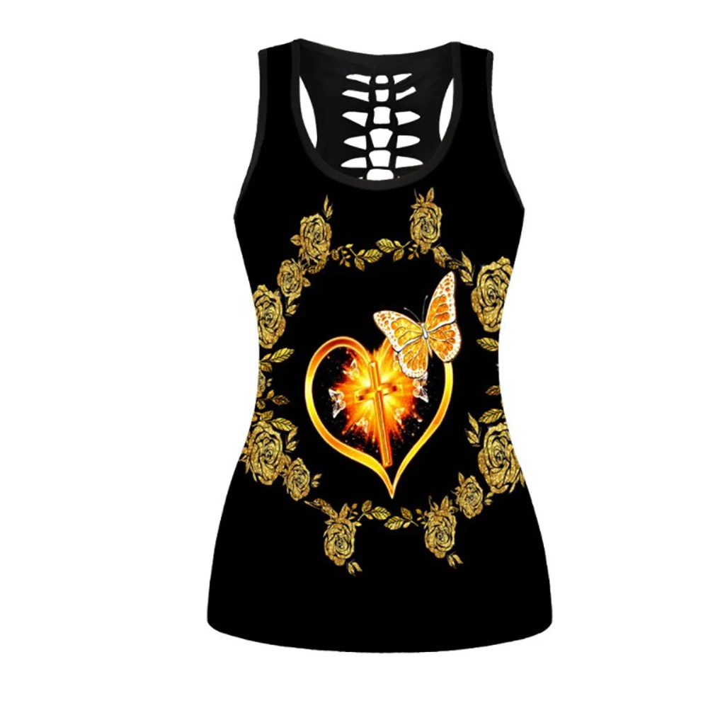New Fitness Sleeveless Women Black Sport Tops 3 Patterns Painting Print Sepecial Design Running Vests S To 4XL Plus Size | Спорт и