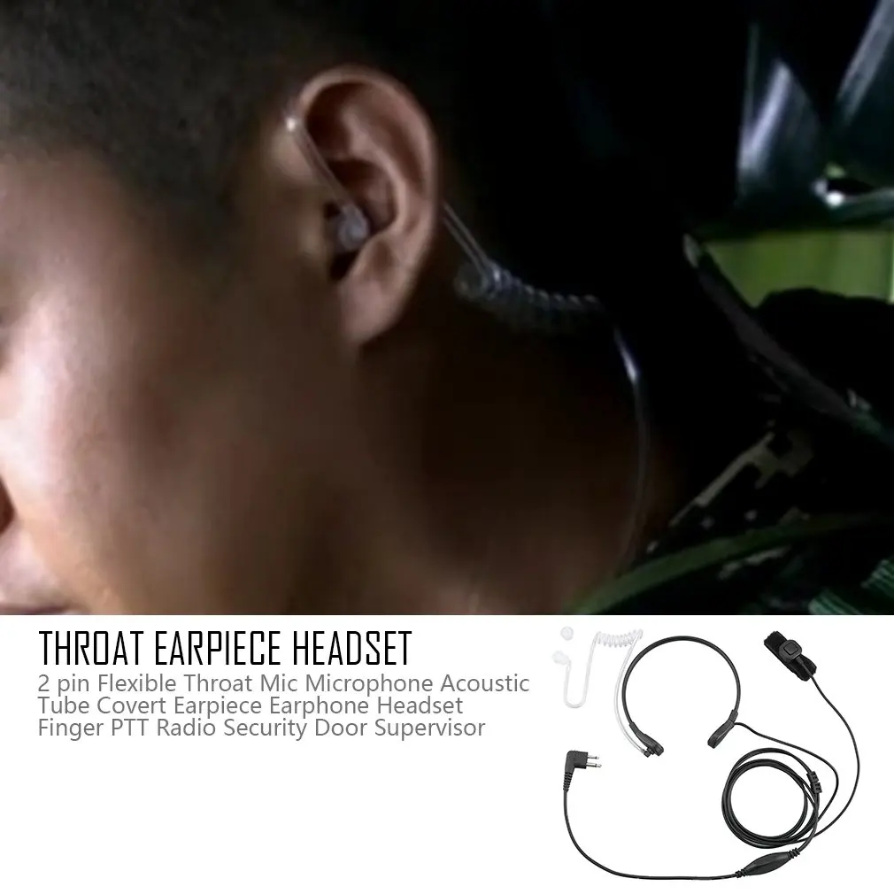 Гибкий горловой микрофон Микрофон Скрытая Акустическая трубка наушники