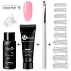Mtssii 5 шт. набор полиудлинительных гелей для дизайна ногтей Французский прозрачный дизайн ногтей камуфляжная форма для кончиков ногтей кристалл УФ-гель Кисть для ногтей