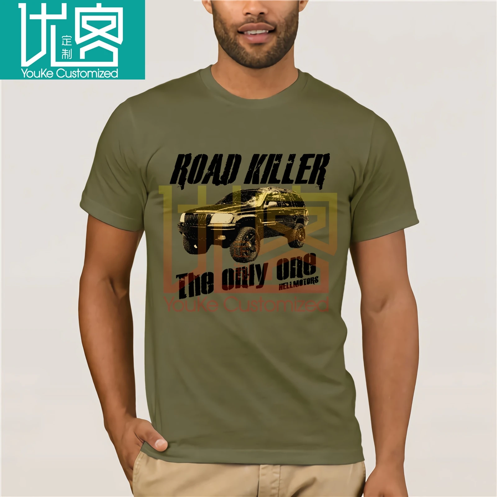 Модная мужская футболка бесплатная доставка Road Killer Grand Cherokee Wj Sand Винтажная летняя