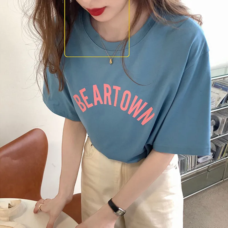 Футболка женская с коротким рукавом 4 цвета летняя свободная в Корейском стиле