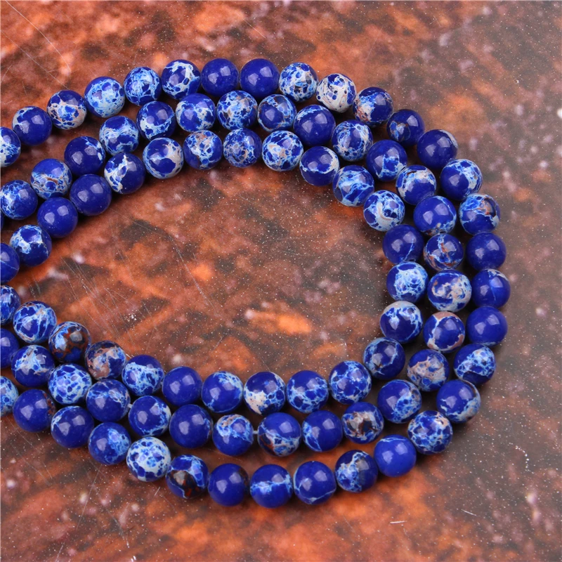 

Fashion Emperor Round Beads Loose Jewelry Stone 4/6/8/10 / 12mm Suitable For Making Jewelry DIY Bracelet Necklace