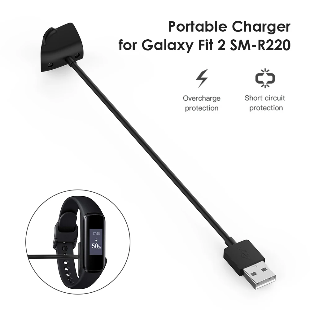 

For Samsung Galaxy Fit 2 Charger Cable SM-R220 Wristband Dial Fashionable Wristwatch Replacement USB Power Cord Cradle Wire