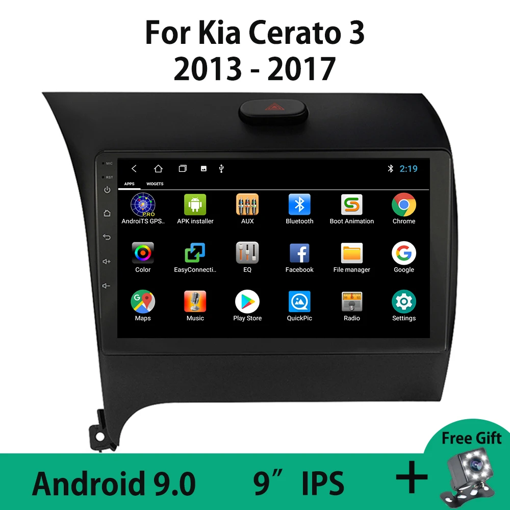 

Android 9.0 Octa Core Car Stereo Multimedia Video Player Head Unit For KIA Cerato K3 Forte 2013-2017 IPS Split Screen 9 inch BT