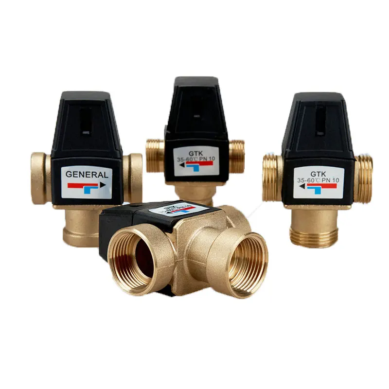 Brass thermostatic water mixing valve  Solar water heater thermostatic valve Floor heating water mixing valve