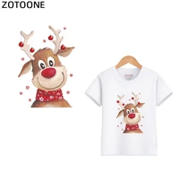 zotoone christmas iron on heat transfers cartoon wapiti vinly stickers iron on patches for clothing t shirt bag curtain g