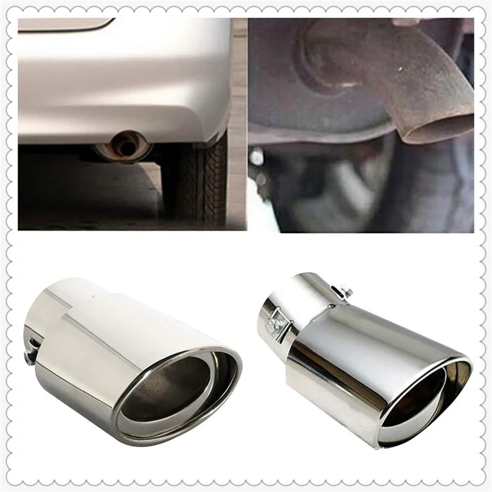 Universal Car Accessories Muffler Tip Round Stainless for Jeep Wrangler Liberty Trailhawk Commander Renegade R AMG GT GLC