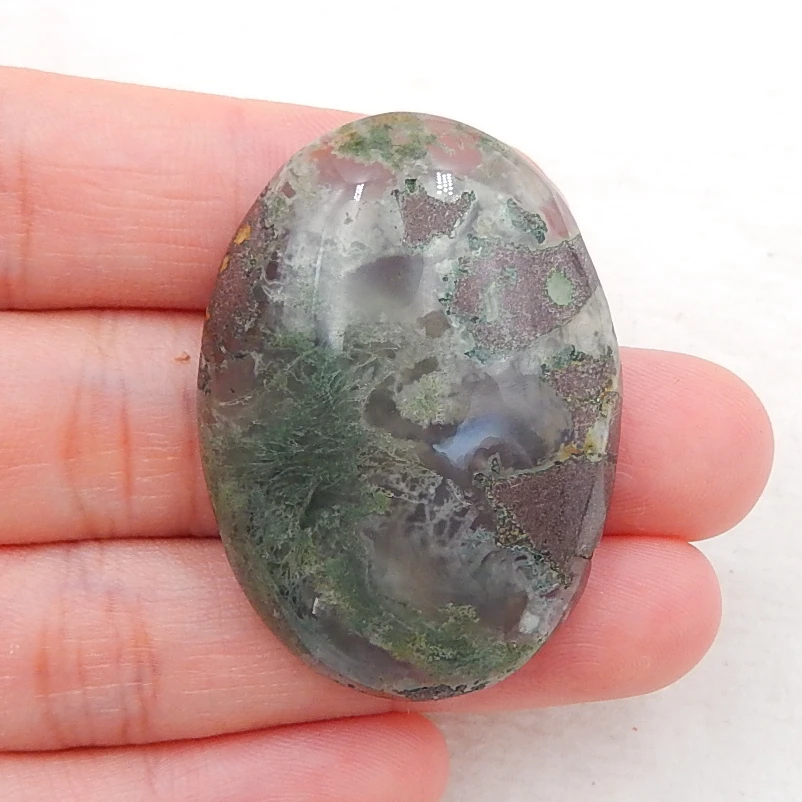 

Moss Agate Fashion Oval Pendant Cabochon,39x28x9mm,15g