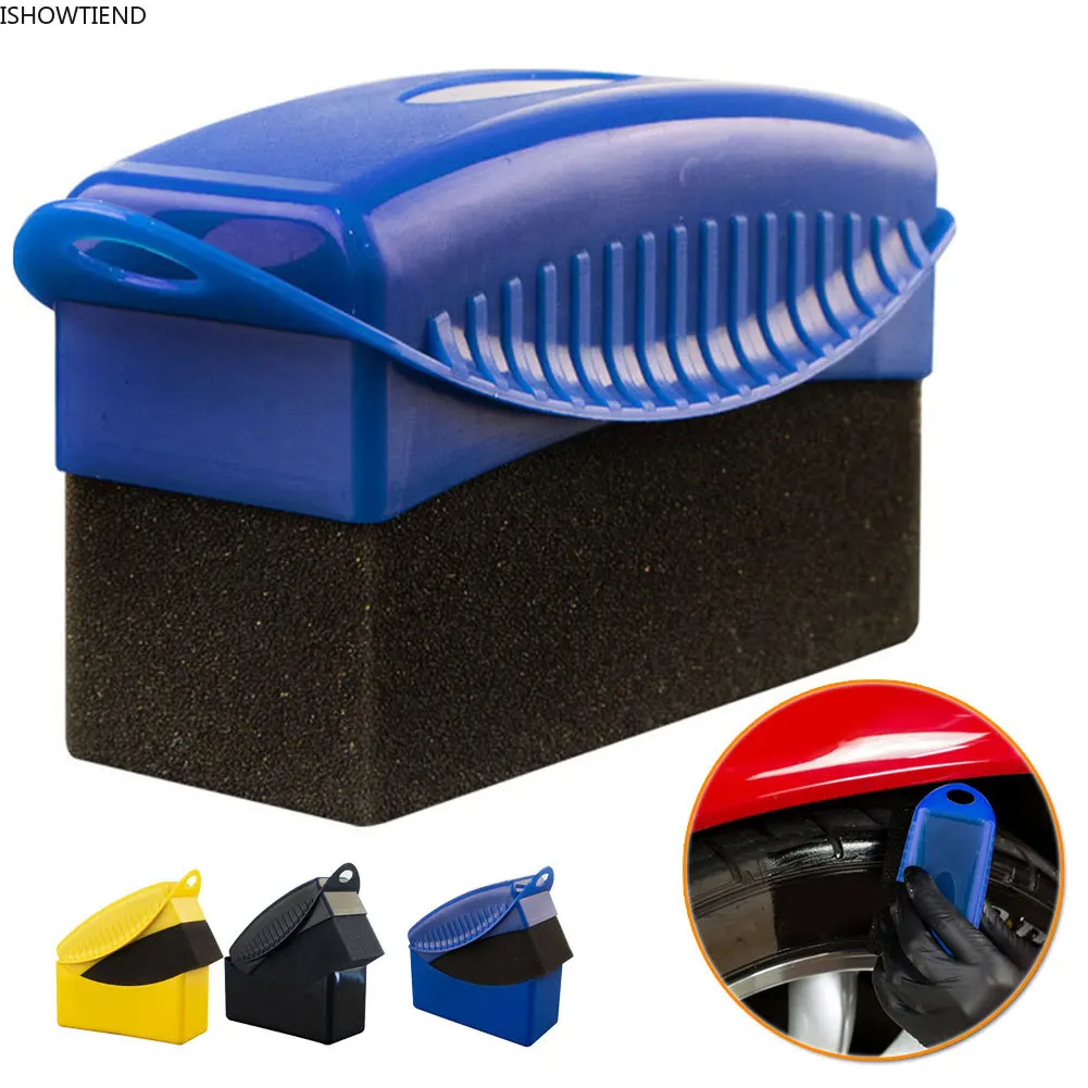 

Convenient Vehicle Tire Brush With Cover Polishing Waxing Oil Sponge Brush Interior Corner Wiping Waxing Tool Car Wash Supplies