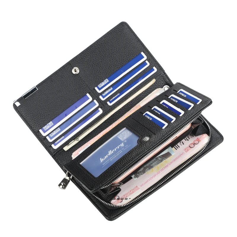 

2020 Fashion Wallet Men Brand Purses Wallets Zipper Card Holder Long Male Purse High Quality Leather Men Phone Clutch Money Bag