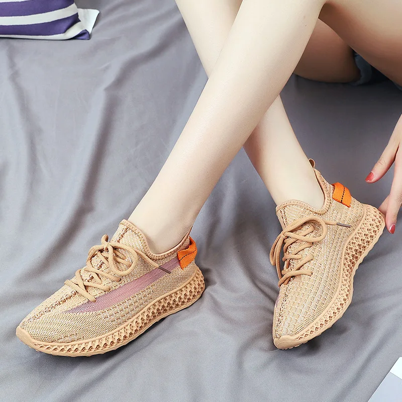 Женские кроссовки тренд дышащая трикотажная сетчатая женская обувь сезон осень