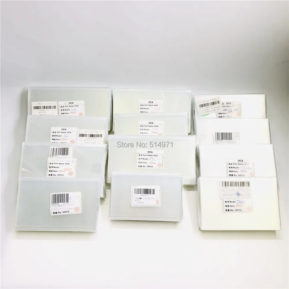 50 шт. 250um OCA пленка для iPhone 5 6 6S 7 8 Plus X XR XS 11 12Pro Макс оптический стикер на клейкой