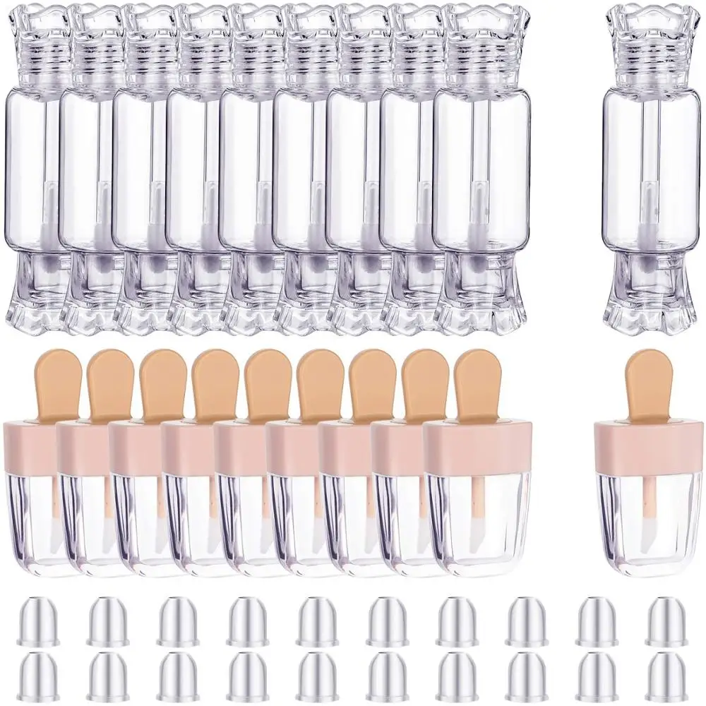 

20 шт Пустой Блеск для губ трубка с палочкой конфеты формы бальзам для губ контейнер и ледяной крем блеск для губ трубка многоразового использования косметические контейнеры