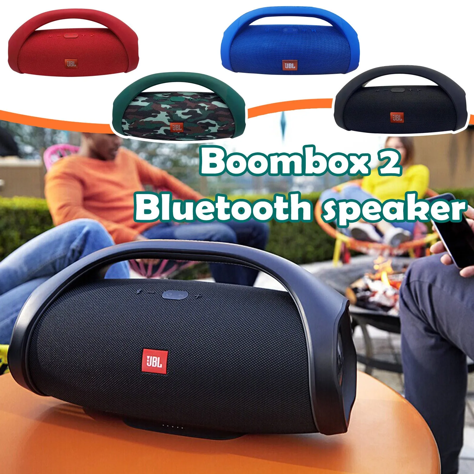 

Портативный беспроводной Bluetooth-Динамик Jbl Boombox 2, водонепроницаемый громкий динамик, музыкальный сабвуфер, уличная стереосистема