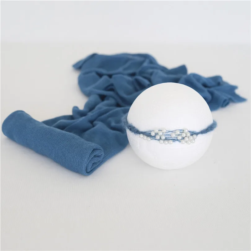 Винтажная трикотажная тканевая повязка на голову для новорожденных набор