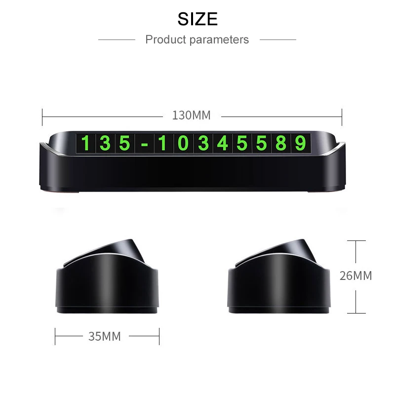 

Luminous Car Temporary Parking Card Auto Sticker Parking Car Accessories Hidden Switch Phone Number Stop Sign Card Plate