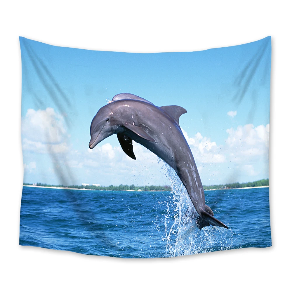 Jumping Dolphin гобелен с морской тематикой настенный пляжное полотенце одеяло коврик
