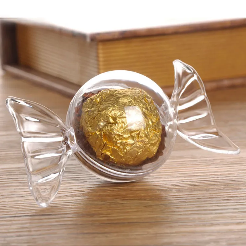 12 шт./лот пластиковые коробки для конфет милые круглые футляры Шоколадные