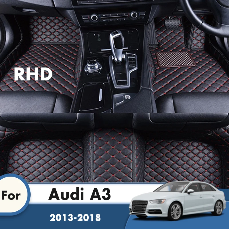 

Автомобильные коврики RHD для Audi A3, 2018, 2017, 2016, 2015, 2014, кожаные коврики на заказ, Автомобильный интерьер, накладка на ногу