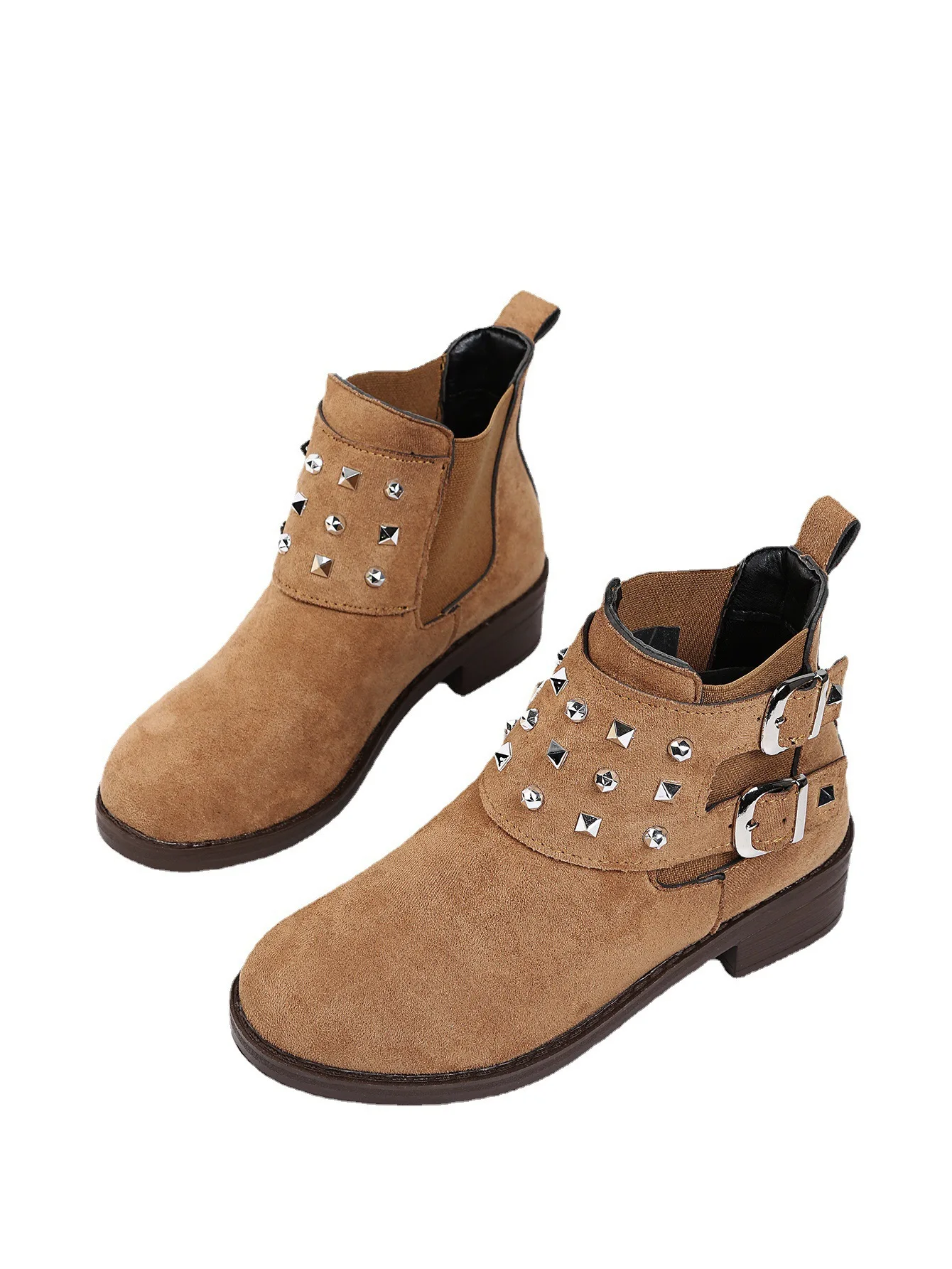 

Женские ботинки челси на среднем каблуке, зимние теплые ботинки, повседневная обувь, мотоциклетные ботинки-гладиаторы, 2021