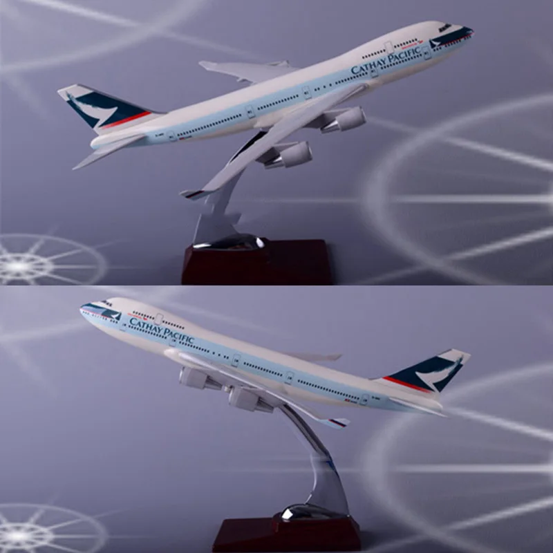 

Resin 32CM 1:172 Scale B747 CATHAY PACIFIC Airlines B 747 airplane Aviation model w base alloy aircraft plane collectible