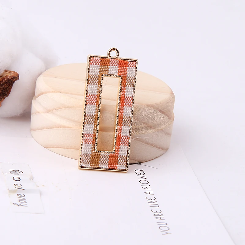 10 шт 2020 новый дизайн модные ткани клетчатые прямоугольные круглые серьги в форме