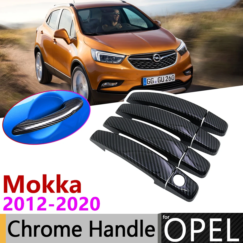 Черная крышка ручки двери из углеродного волокна для Opel Vauxhall Mokka X Buick Encore 2012 ~ 2020