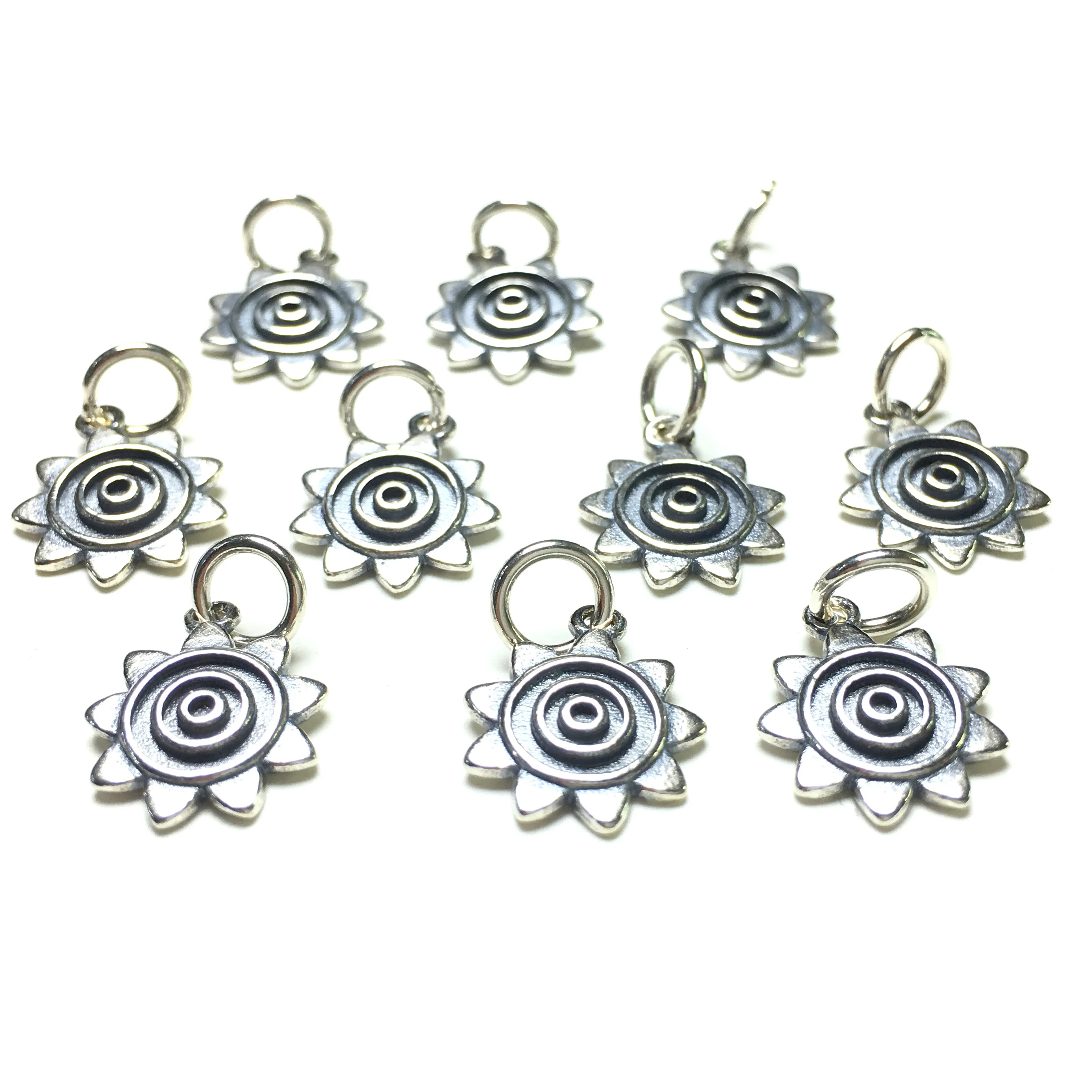 

12x12mm 10Pcs Carved Loose Charm Flower 925 Sterling Silver Beads for Handmade Jewelry Making DIY Bracelet Necklace Accessories
