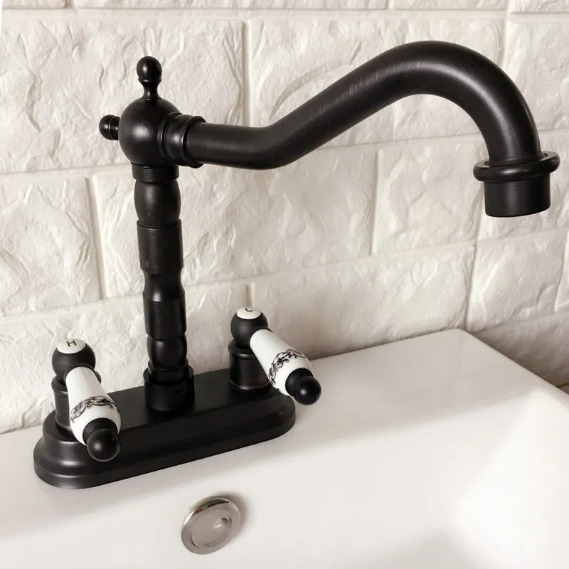 Черный тосканская бронза 4 &quotcenterset для ванной комнаты поворотный кран раковины