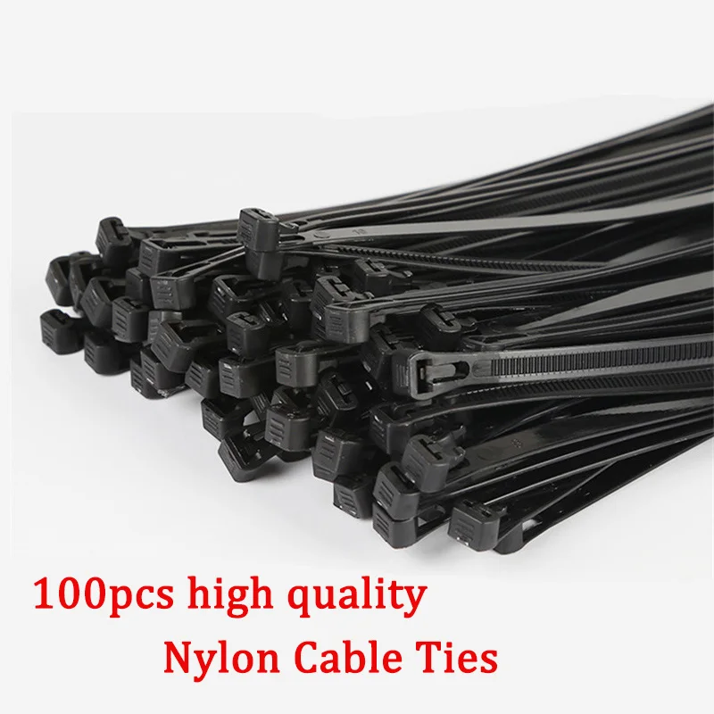 

100pcs Nylon Cable Organizer Ties Self-locking Plastic Wire Zip Cable Holder Industrial Supply Fastening Tie Wrap Strap Reusable