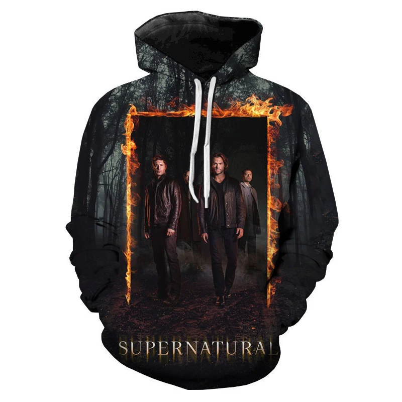 

Supernatural TV Series 3D Sweatshirts Harajuku Oversized Hoodies Men Women Fashion Casual Pullover Hooded Sweatshirts