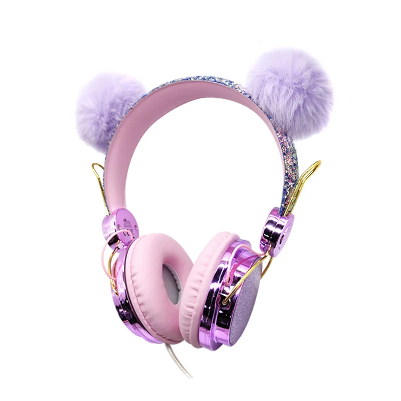 

Beautiful wired headphones, stereo headphones with phone, mother daughter headphones, computer and mobile phone gifts