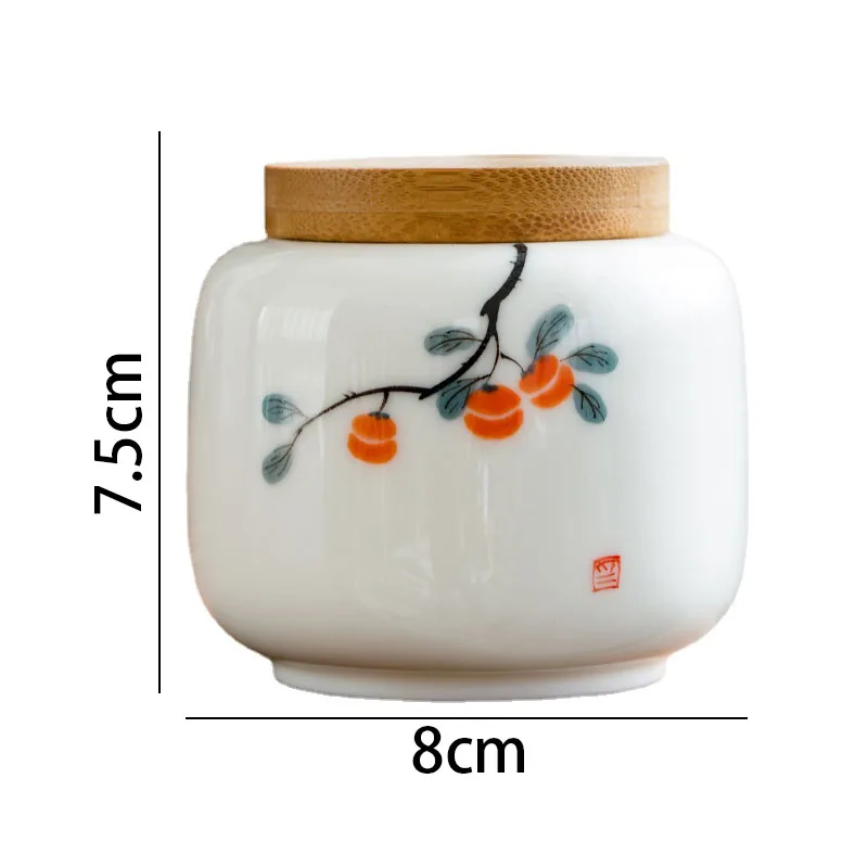 

Creativity Ceramic Storage Jar Overglaze Hand Painted Portable Tea Caddy Living Room Desktop Candy Organizer Home Decoration