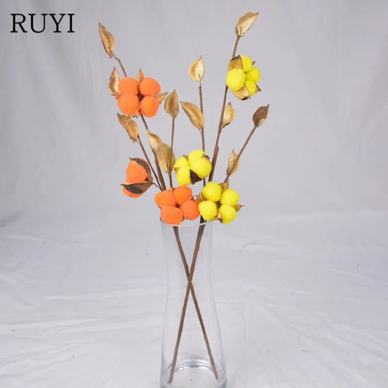 50 см многоцветные Натуральные Сушеные хлопковые цветы искусственные растения