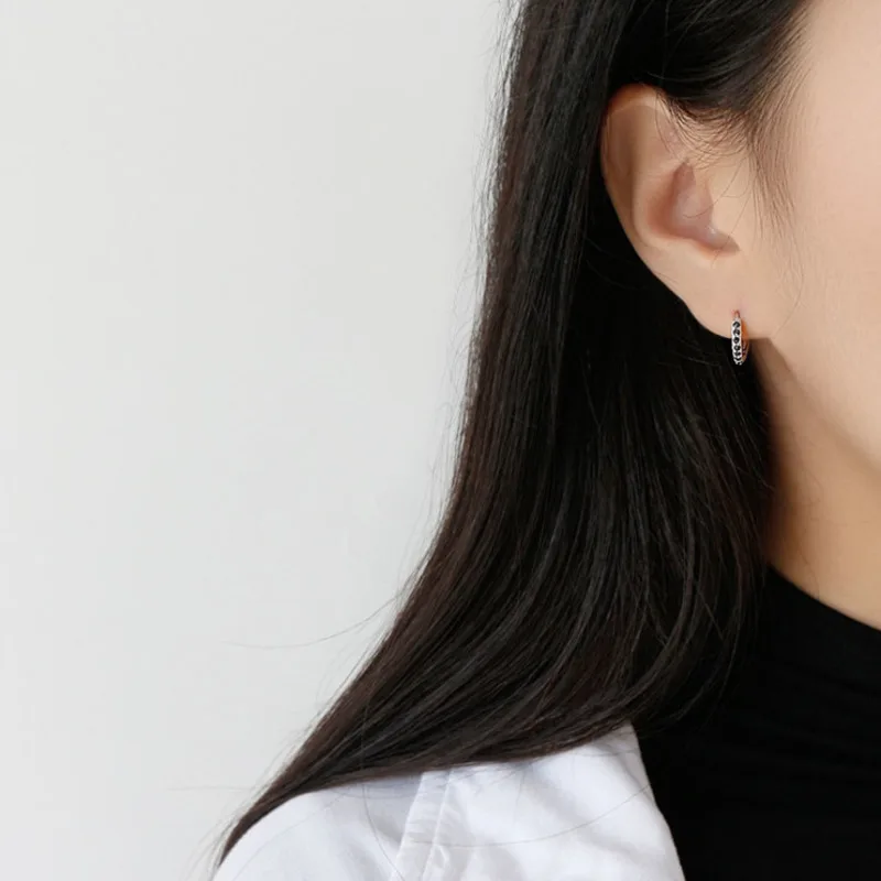 

Luxury Earrings Gift For Women Sterling Silver Hoop Earring Gold Zircon Geometric Round Earings 2021 Trend New Fine Jewellery