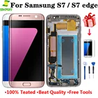ЖК-экран SUPER AMOLED для Samsung Galaxy S7 Edge, G935FW, ЖК-дисплей в сборе, сенсорный дигитайзер с рамкой OLED для S7, G930F