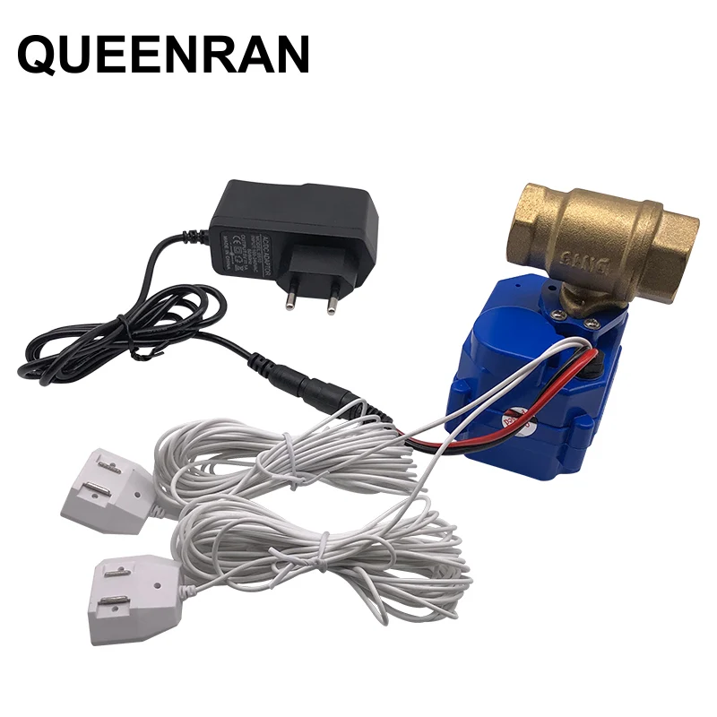 Russian Ship Cheap Fatory Supply Water Leakage Sensor Alarm Kit with Auto Stop Valve DN15 Water Flood Leaking Detection Sensor enlarge