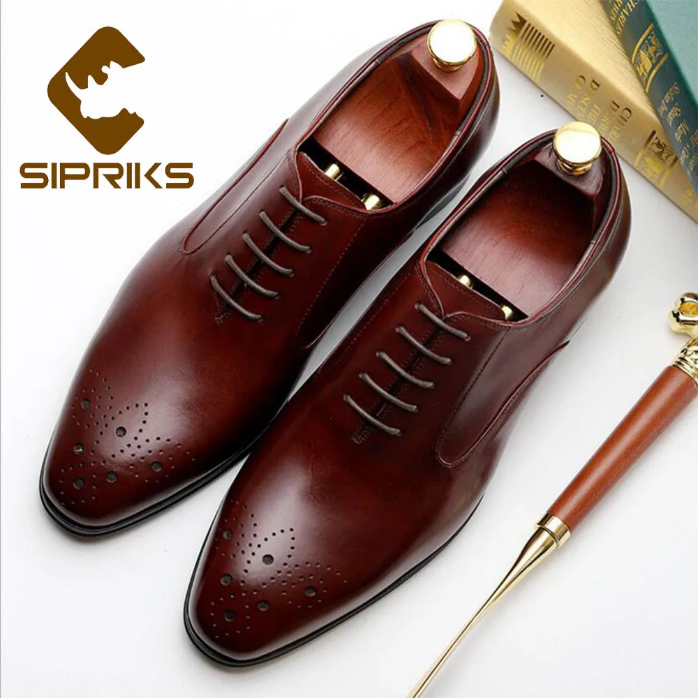 Sipriks Mens Burgundy Oxfords Comfort Casual Leather Shoes 2020 Wedding Formal Gents Suit Social Dress Elegant Black | Обувь