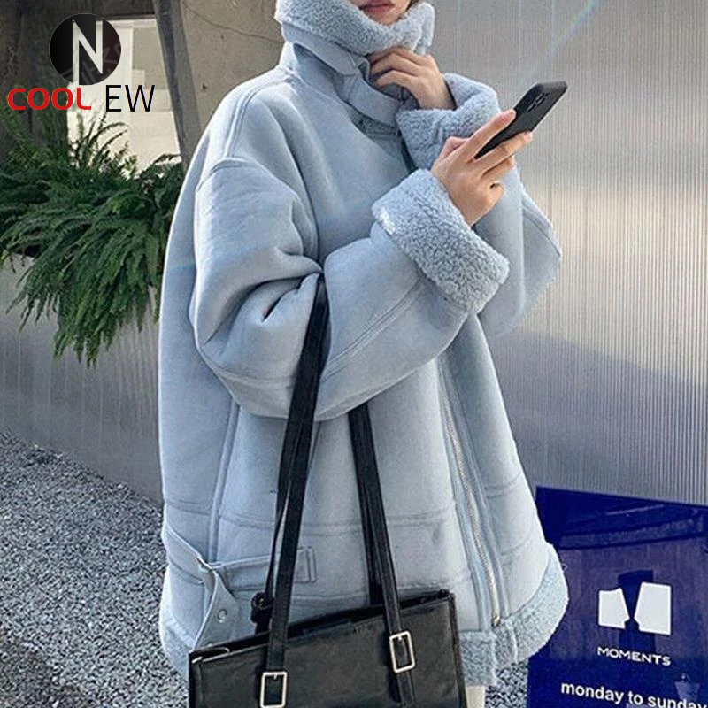 

2021 Winter Explosive Sales Lambwool Shirling Furry Coat Models Composite Fur Thickening Motorcycle Coat Fashion Clothes