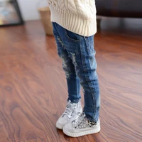 children ripped skinny jeans pants for toddler girls 3 4 6 8 years kids baby boy casual denim trousers autumn and spring clothes