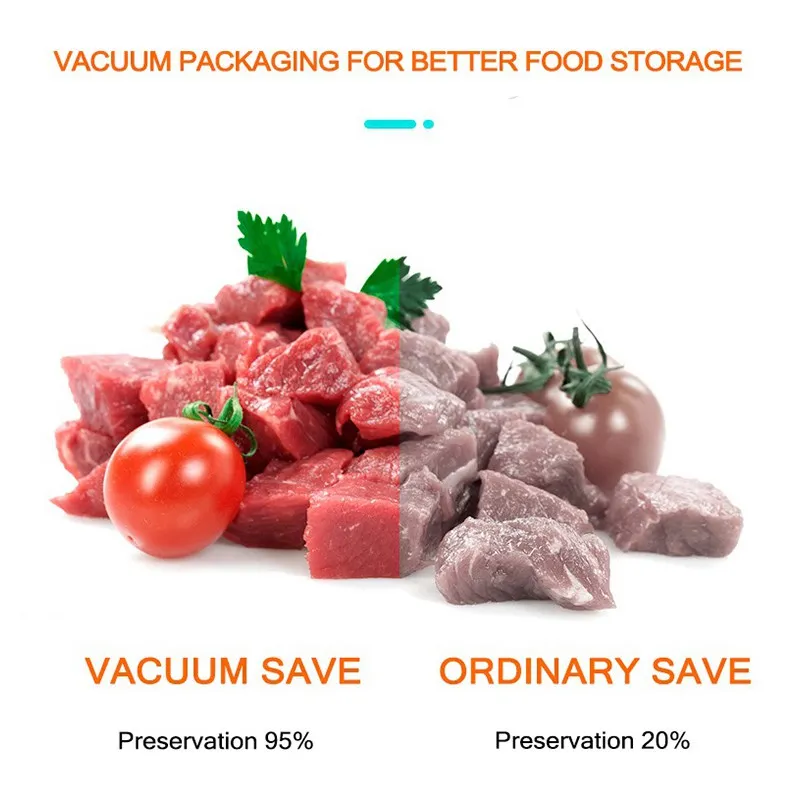 

2020 new 110-240V Household Food Vacuum Sealer Packaging Machine Film Sealer Vacuum Packer Including 10Pcs Bags