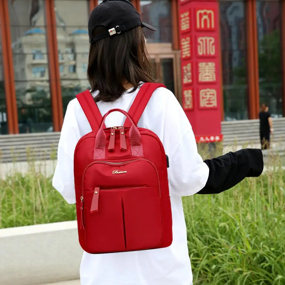 Нейлоновый Водонепроницаемый Школьный рюкзак с защитой от кражи для женщин