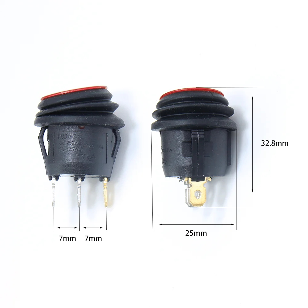 10PCS 6A 250VAC Waterproof Round Ship Rocker Switch KCD1 LED Light 2 Position 3 Pin 10A 125VAC SPST | Обустройство дома