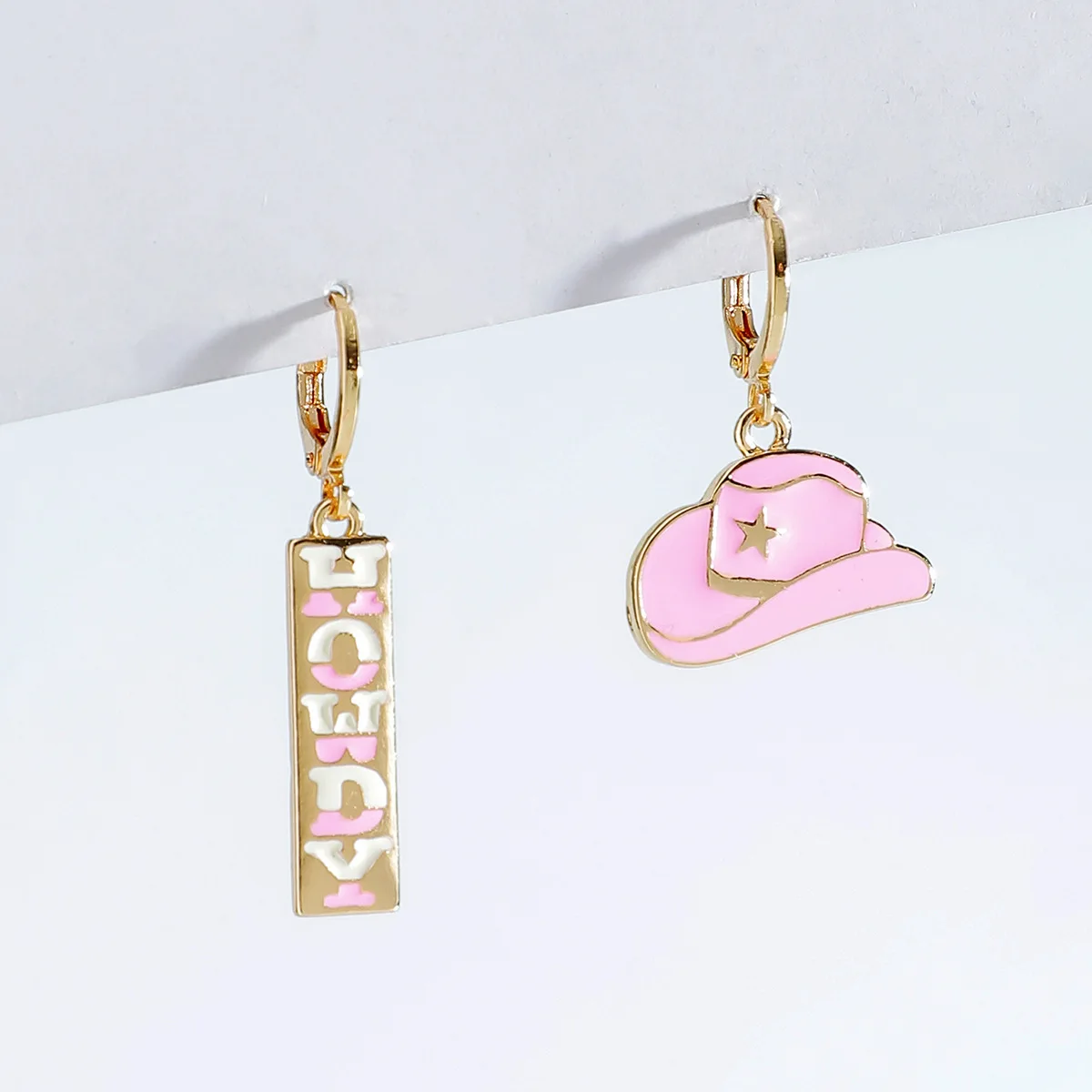 Ювелирные изделия Y2K серьги в виде букв звезд розовой шляпы для женщин