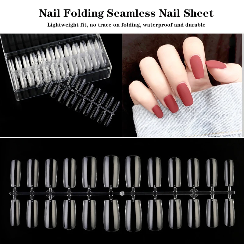 

480/504 Pieces In A Box of Ballet Drop Nail Nails Ultra-thin Seamless Transparent Milky White Extension All Stickers Nail Piece