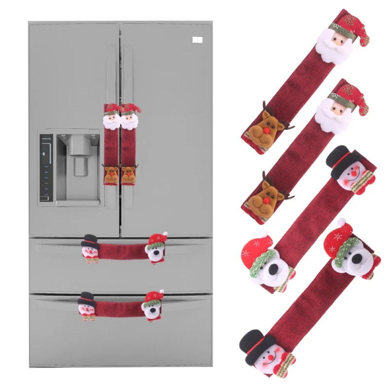 Рождественская Ручка дверцы холодильника крышка кухонная микроволновка ручка