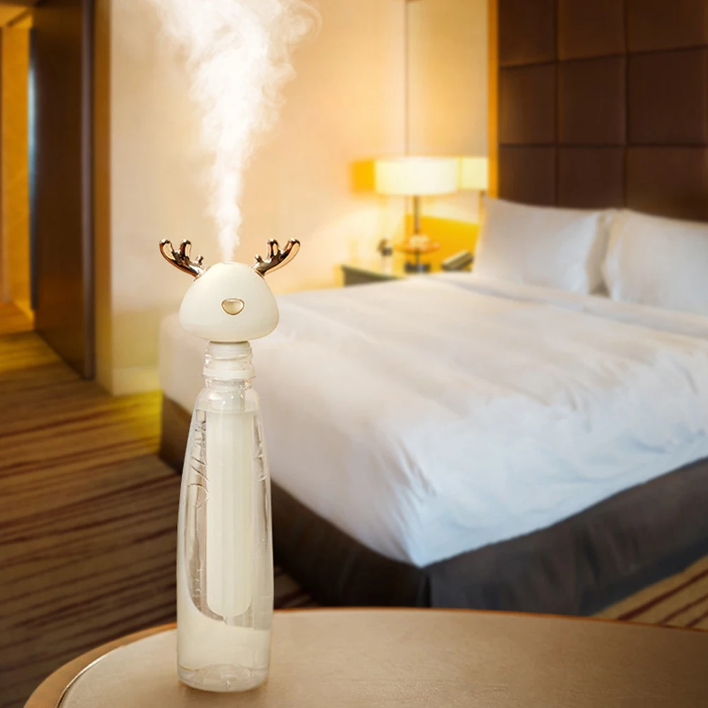 Миниатюрный увлажнитель воздуха с бутылкой для воды милый рог регулируемый